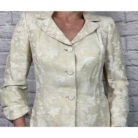 NWT Le Suit Linen Blend Brocade Dress Suit - Picture 3 of 14